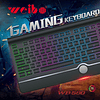 Teclado gamer Weibo WB-580 QWERTY color negro con luz RGB