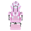 Silla Gamer Profesional Togo Color Rosa Con Blanco Reclinable Con Posapies + Mousepad Togo