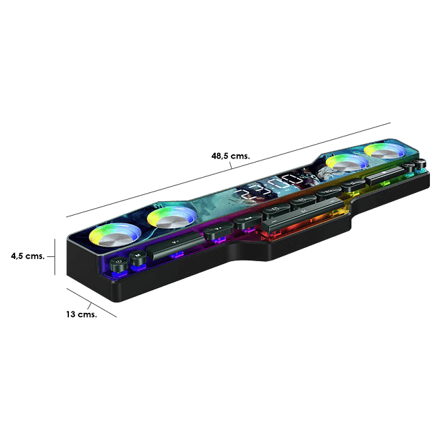 Parlante - Subwoofer Bluetooth Multimedia Inalámbrico Luz LED RGB Para Escritorio / GTI Modelo V18