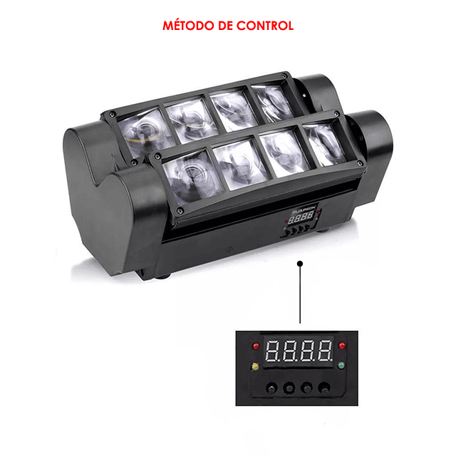 Equipo Profesional De Iluminación LED RGB 40W. IP33 Con Cabezal Móvil De Araña Para Fiestas y Eventos / GTI