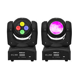 Foco Profesional De Iluminación 4 En 1 LED RGB 100W. DMX512 Con Cabezal Móvil De Doble Cara Para Fiestas y Eventos / GTI