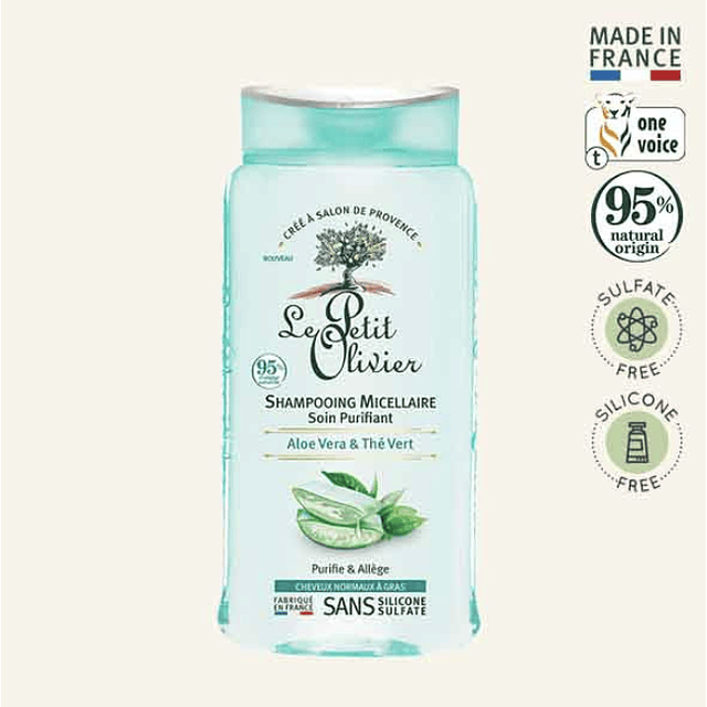 Shampoo Cabello Graso – Aloe Vera y Té Verde Le Petit Olivier