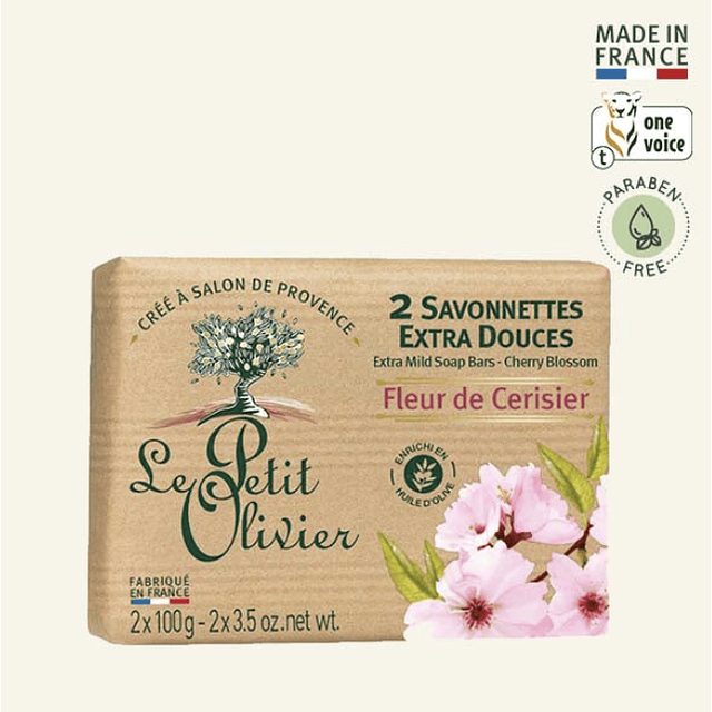2 jabones sólidos Flor de Cerezo Le Petit Olivier – 200 grs