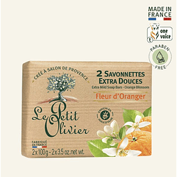 2 jabones sólidos Flor de Naranja Le Petit Olivier – 200 grs