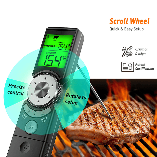 Portable Digital Scroll Thermometer - Mini6