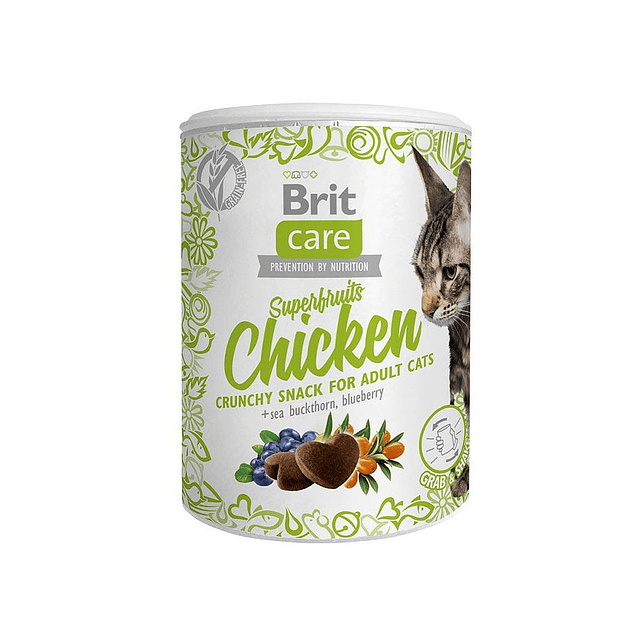 BRIT CARE 100 GRS. CAT SNACK SUPERFRUITS CHICKEN 