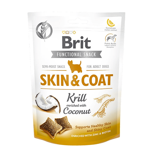 BRIT FUNCIONAL 150 GRS. SNACK SKIN & COAT