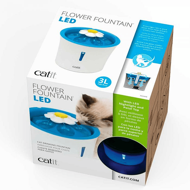 CAT IT 2.0 FUENTE BEBEDERA FLOR LED 3 LT