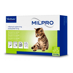 MILPRO GATO 0,5 - 2 KG X 2 COMP (4/10mg)
