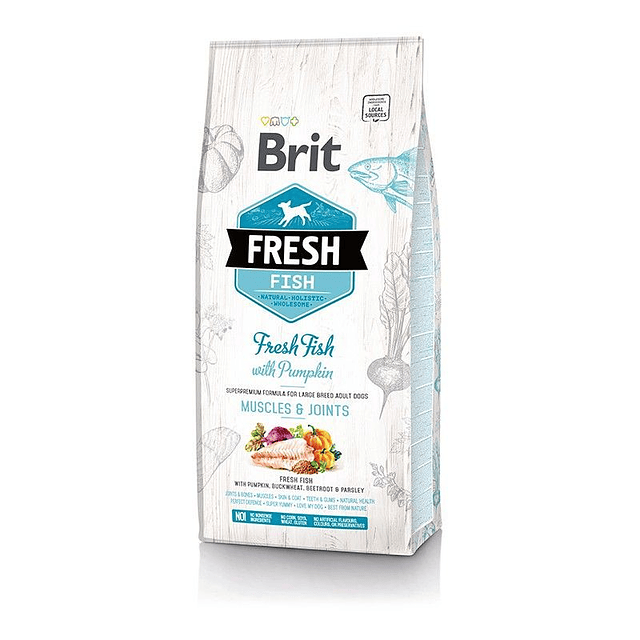 BRIT FRESH 12 KG. ADULT LARGE FISH & PUNKIND