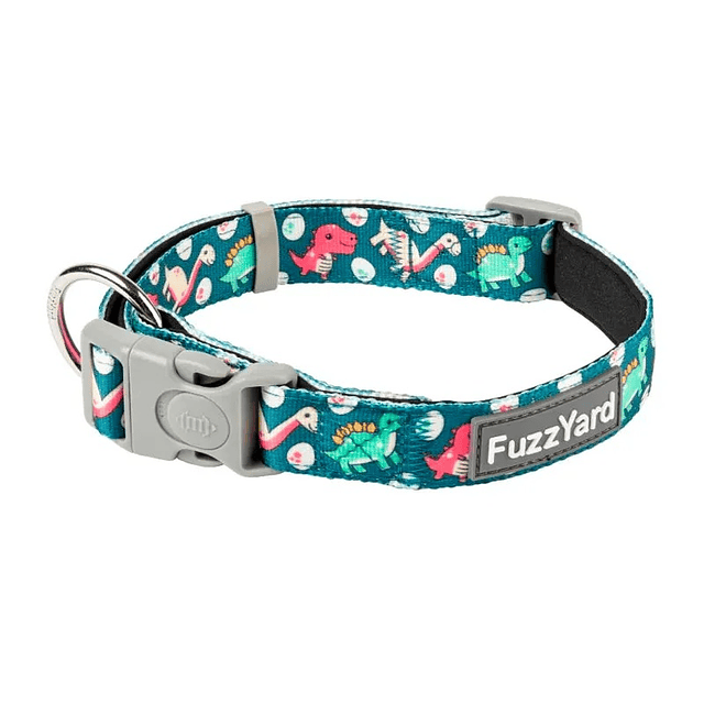 FUZZYARD DOG COLLAR ''M'' DINOSAUR LAND 