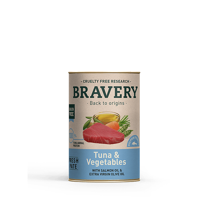 BRAVERY 290 GRS. DOG TUNA AND VEGETABLES