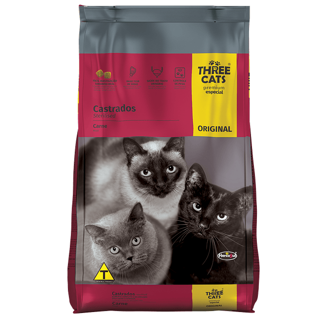 THREE CATS ORIGINAL 3 KG. CASTRADO