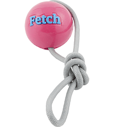 PLANET DOG FETCH BALL ROSA CON CUERDA