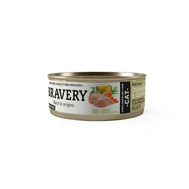 BRAVERY 70 GRS. CAT CHICKEN AND CARROTS ESTERILIZADO