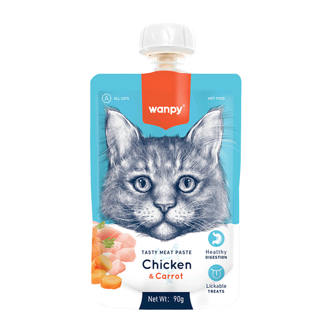 WANPY CAT 90 GRS. TASTY CHICKEN Y CARROT