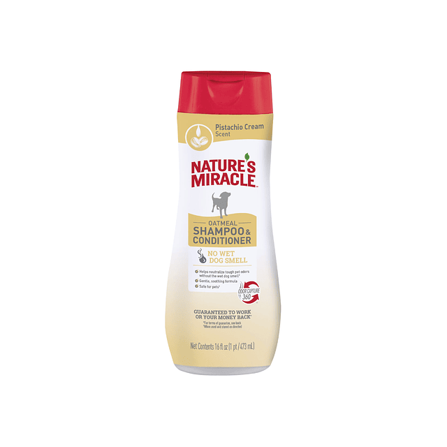 NATURE'S MIRACLE 473 ML SHAMPOO Y ACONDICIONADOR AVENA, CREMA DE PISTACHO