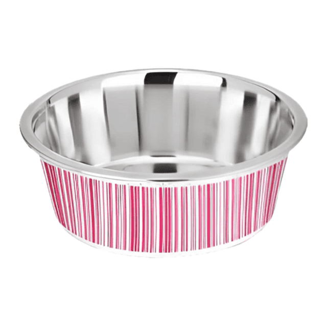 KUMAR PLATO CON RAYAS ROSA 1600 ML.