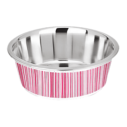 KUMAR PLATO CON RAYAS ROSA 400 ML.