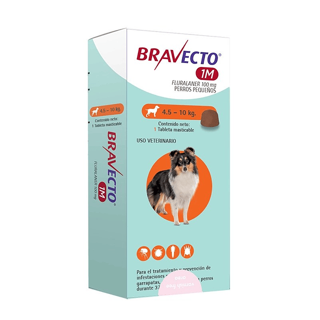 BRAVECTO PERRO 4,5 - 10 KG X 1 MES