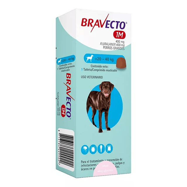 BRAVECTO PERRO 20 - 40 KG X 1 MES