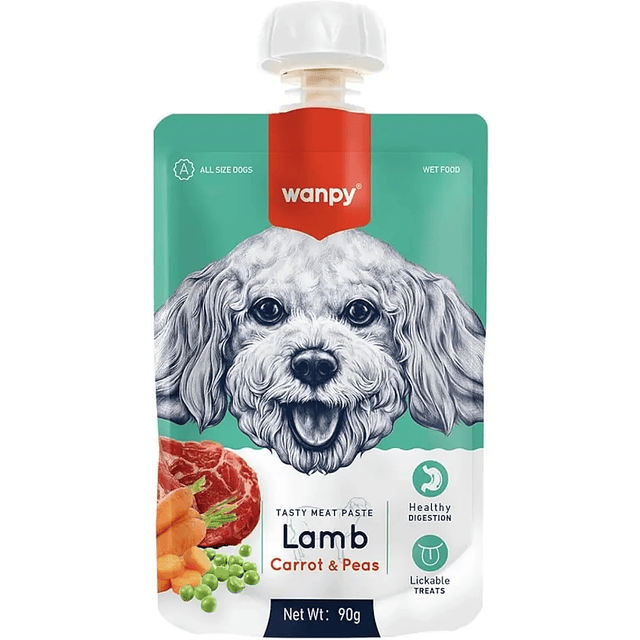 WANPY DOG 90 GRS. TASTY LAMB CARROT Y PEA