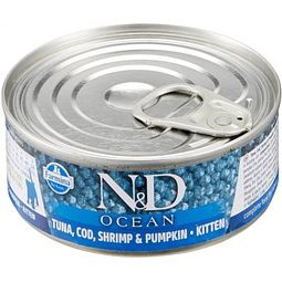 N&D OCEAN 70 GRS GATITO ADULTO ATUN Y CALABAZA