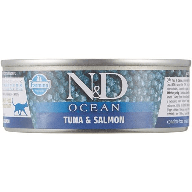 N&D OCEAN 70 GRS GATO ADULTO ATUN Y SALMON