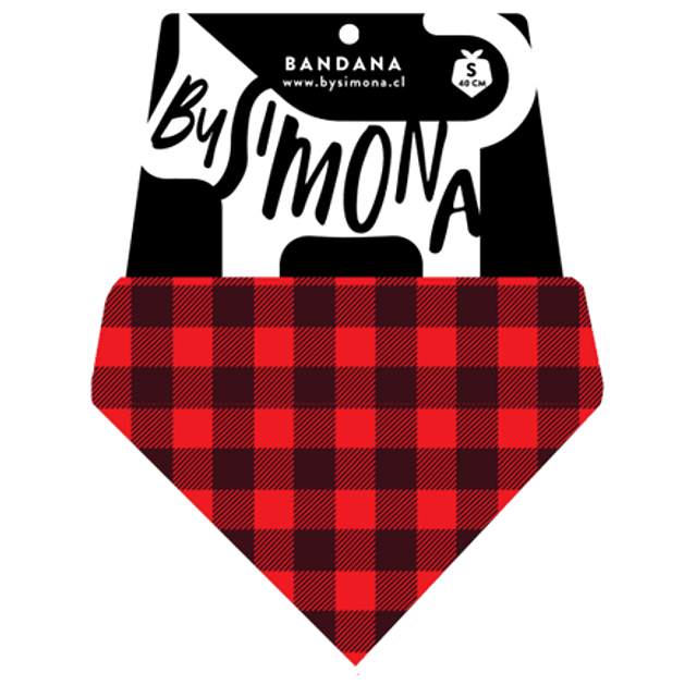BY SIMONA BANDANA CLASICA CUADROS ROJOS S