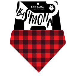 BY SIMONA BANDANA CLASICA CUADROS ROJOS XS