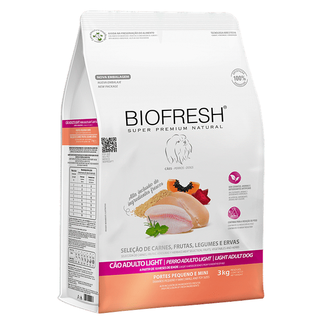BIOFRESH 3 KG. ADULTO LIGHT R. PEQ