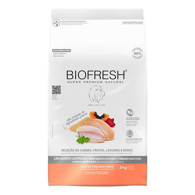 BIOFRESH 3 KG. ADULTO CASTRADO R. PEQ