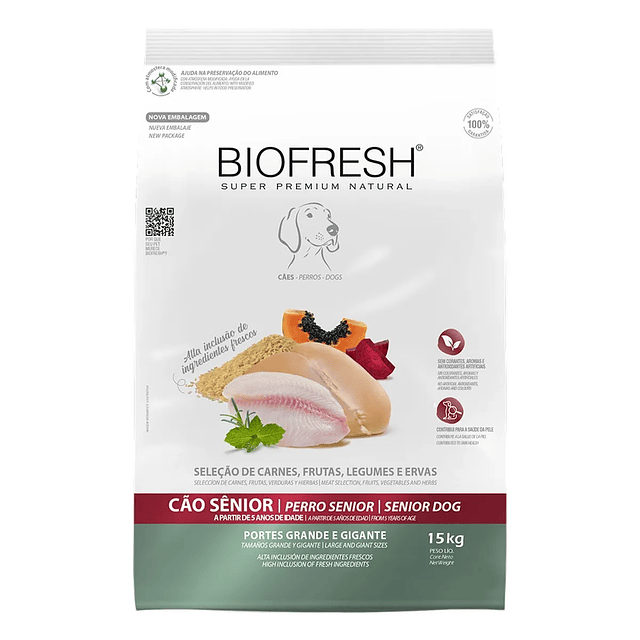 BIOFRESH 15 KG. PERRO SENIOR R. GRND/GIG