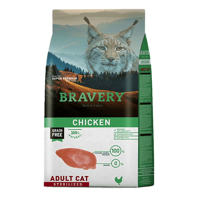 BRAVERY 7 KG. ADULT STERILIZED POLLO