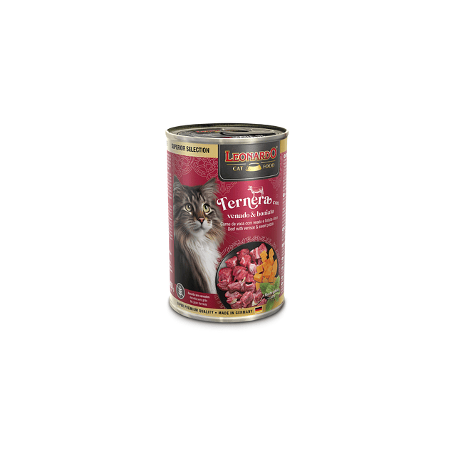 LEONARDO 400 GRS. LATA TERNERA VENADO Y BONIATO