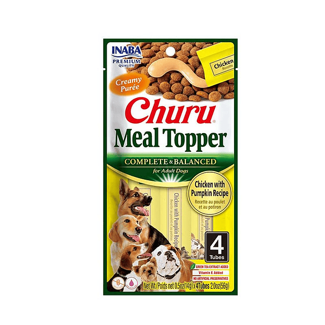 CHURU DOG MEAL TOPPER POLLO/CALABAZA