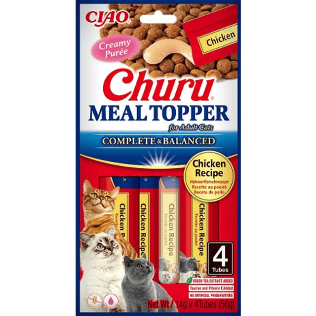 CHURU GATO MEAL TOPPER POLLO 4 UNID