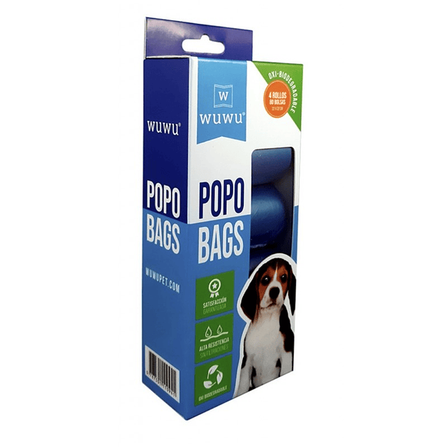 WUWU POPOBAGS X 4 ROLLOS OXIBIODEGRADABLES