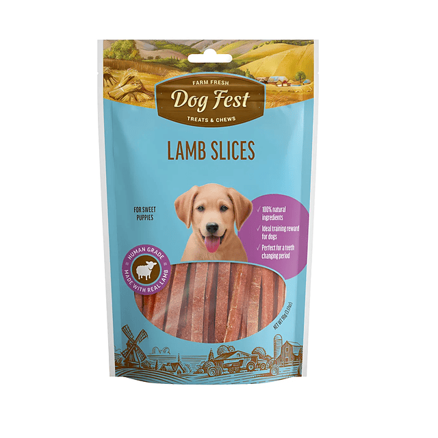 DOGFEST REBANADAS DE CORDERO 90 GRS.