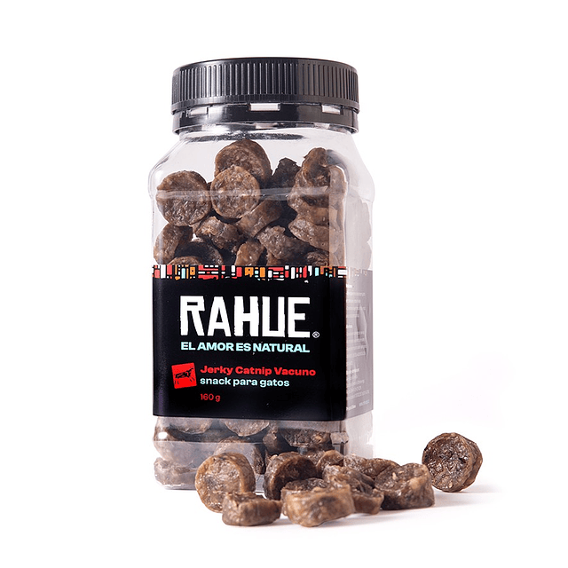 RAHUE JERKY 160 GRS CATNIP VACUNO 