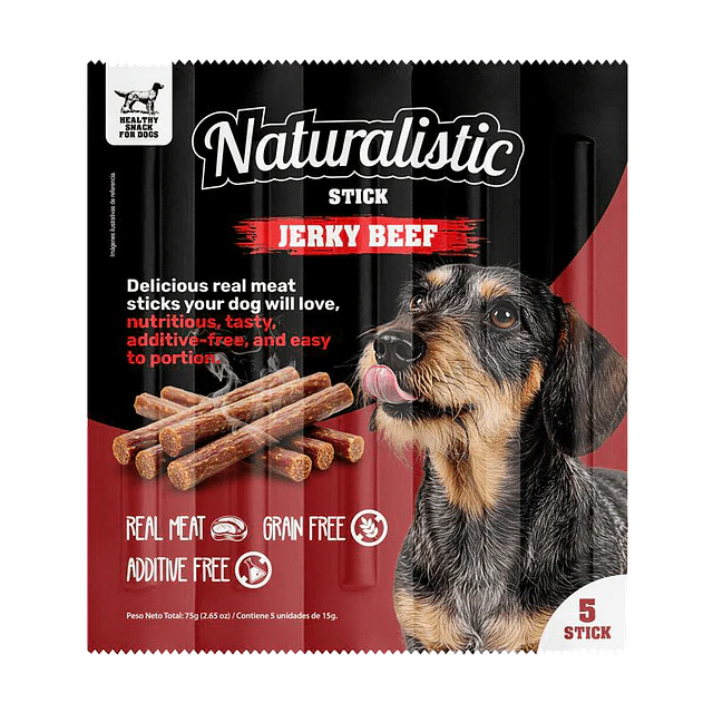 NATURALISTIC STICK JERKY BEEF 5 UN - 75 GR