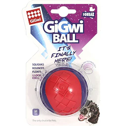 GIGWI BALL MEDIUM RED/PURPLE 1PZ 