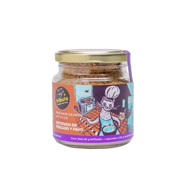 TRIBUTO 80 GRS. GATO PATE ESTOFADO PESCADO Y PAVO