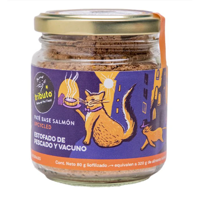 TRIBUTO 80 GRS. GATO PATE ESTOFADO PESCADO Y VACUNO