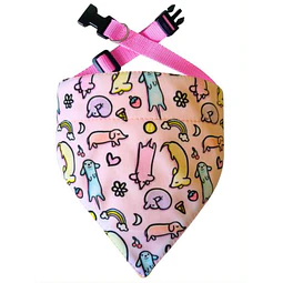 BY SIMONA BANDANA CLASICA ROSADA PERRITOS S