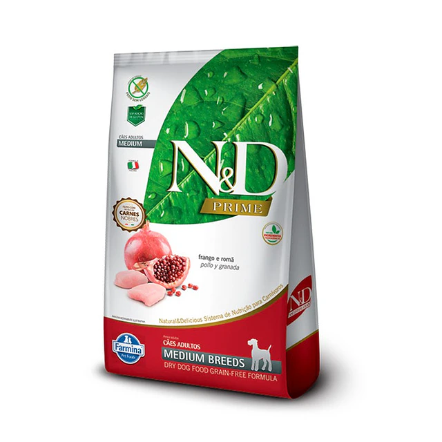 N&D PRIME 2,5 KG. DOG ADULTO MEDIANO POLLO/GRANADA