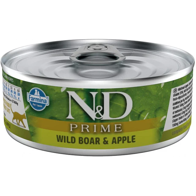 N&D PRIME 70 GRS GATO ADULTO JABALI Y MANZANA