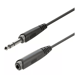 Cable 6,3mm stereo plug-jack 3m ROXTONE