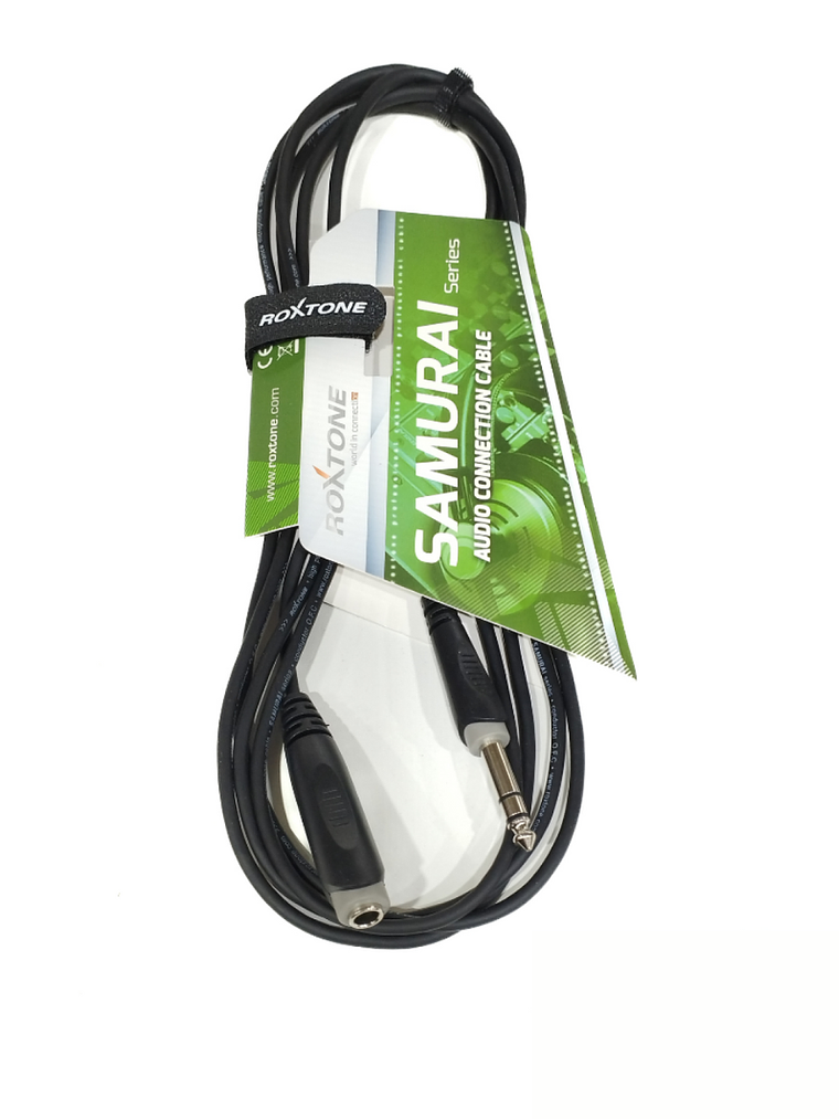 Cable 6,3mm stereo plug-jack 3m ROXTONE 2