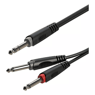 CABLE AUDIO 6,3mm ESTÉREO A 2x6,3mm MONO 5MT